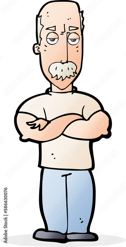 cartoon angry man with mustache