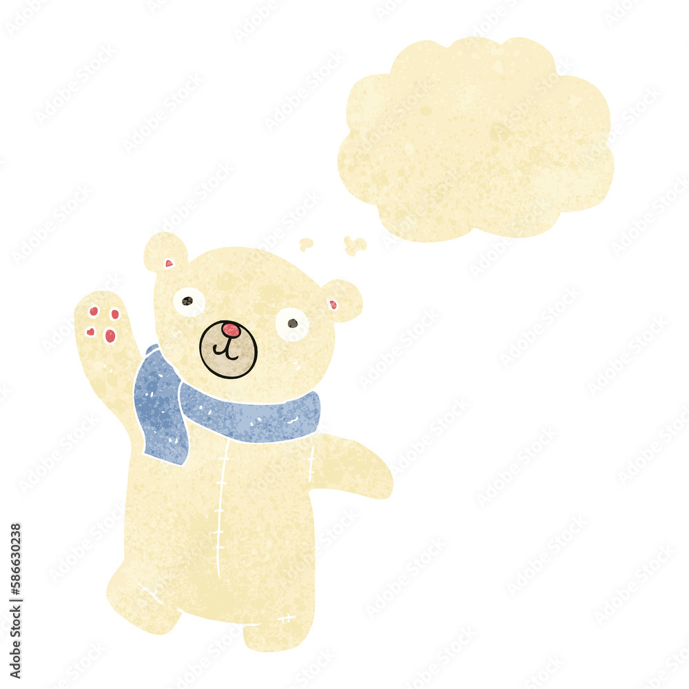 cute cartoon polar teddy bear with thought bubble cute cartoon polar teddy bear with thought bubble