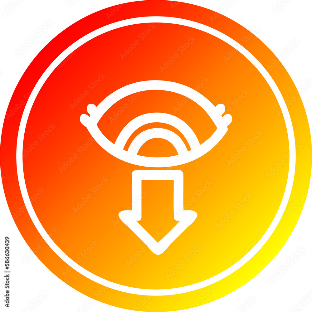 staring eye circular in hot gradient spectrum staring eye circular in hot gradient spectrum