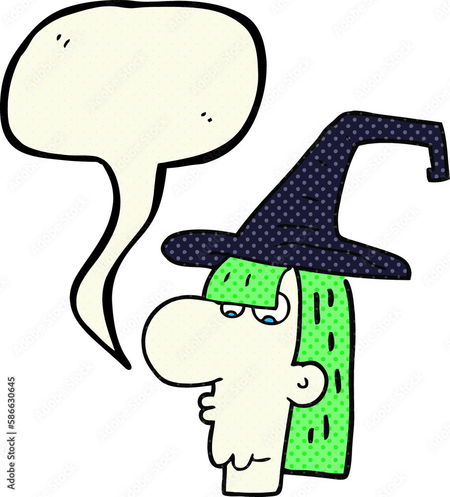 comic book speech bubble cartoon witch head comic book speech bubble cartoon witch head