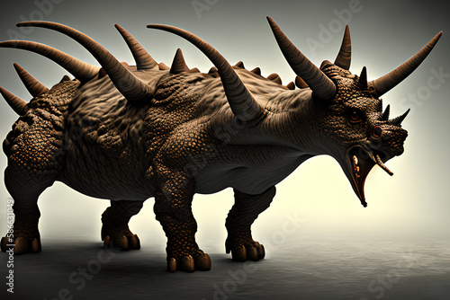 Styracosaurus Dinosaur  Generative AI Illustration