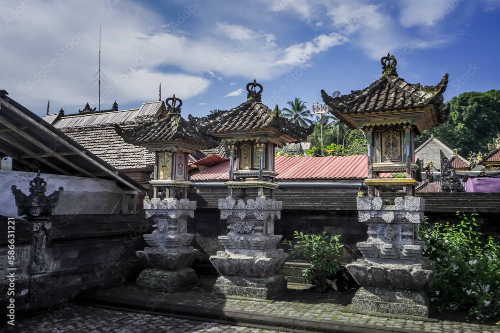 The small Hindu Temple in Bali, Indonesia. A place to put offerings and pray for Balinese Hindus The small Hindu Temple in Bali, Indonesia. A place to put offerings and pray for Balinese Hindus