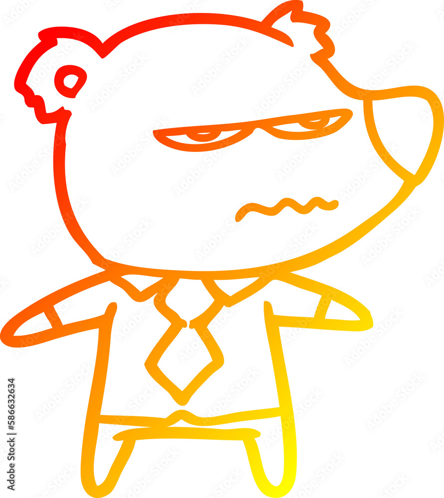 warm gradient line drawing cartoon angry boss bear warm gradient line drawing cartoon angry boss bear