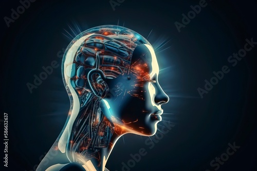 Advanced artificial intelligence for the future rise. Futurestic Robots. AI. Generative Ai