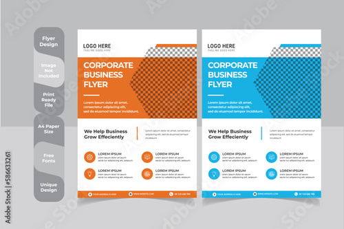 creative corporate abstract shape trendy flyer magazine leaflet design with creative abstract geometric shape template design
