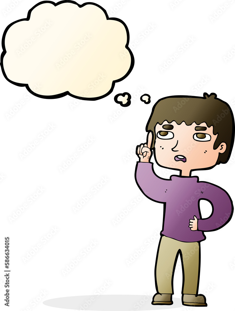 cartoon boy with question with thought bubble cartoon boy with question with thought bubble