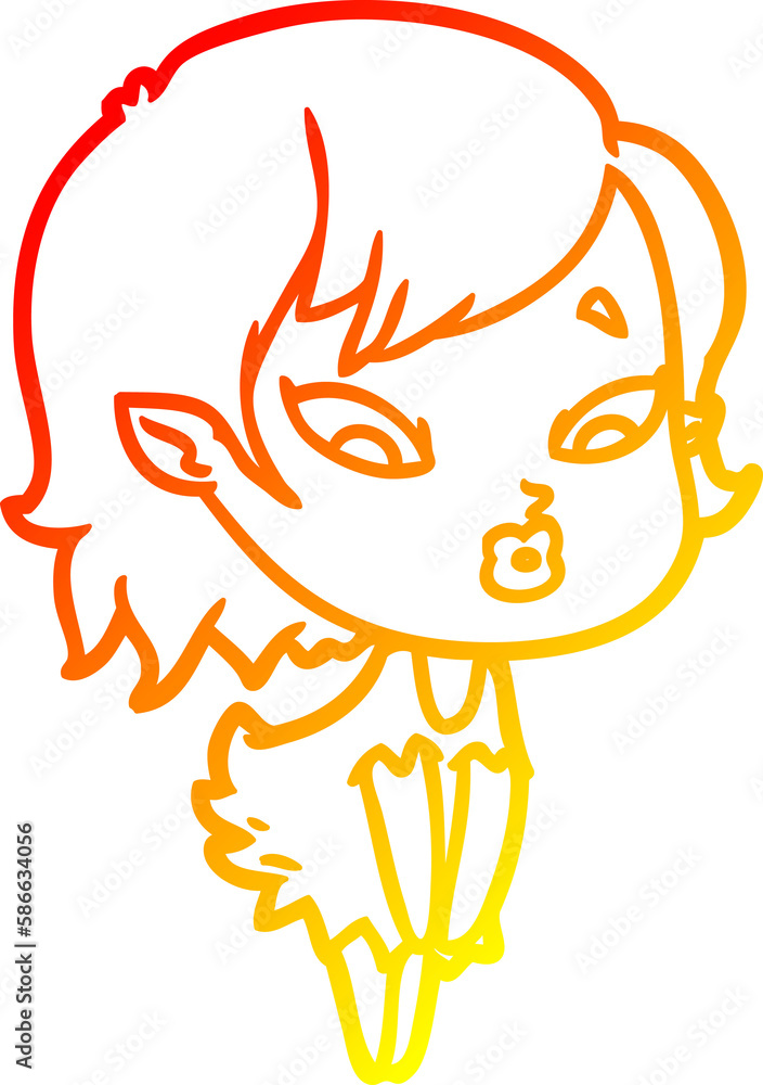 warm gradient line drawing cute cartoon vampire girl warm gradient line drawing cute cartoon vampire girl