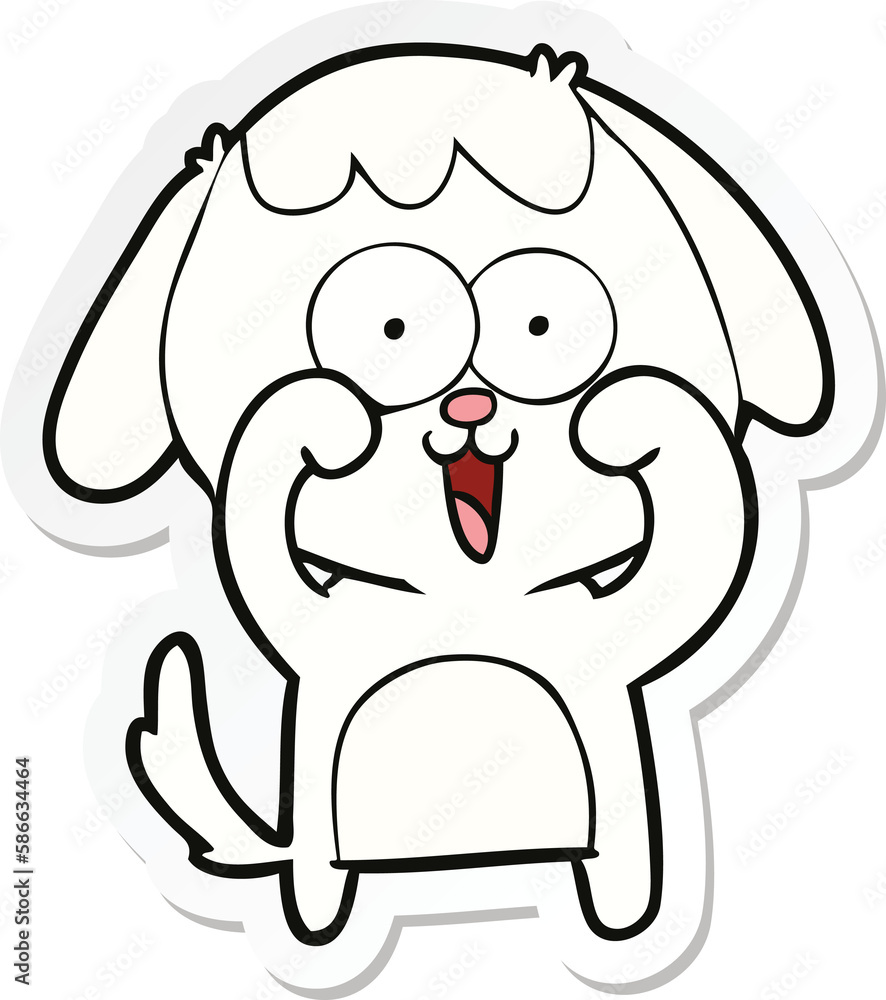 sticker of a cute cartoon dog sticker of a cute cartoon dog