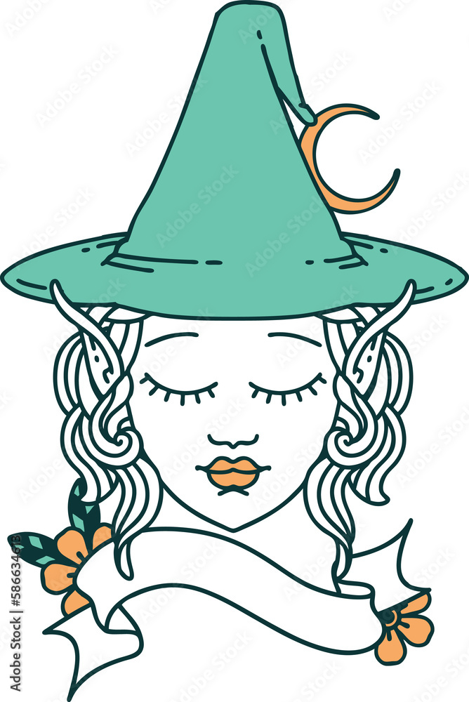 elf mage character face illustration elf mage character face illustration