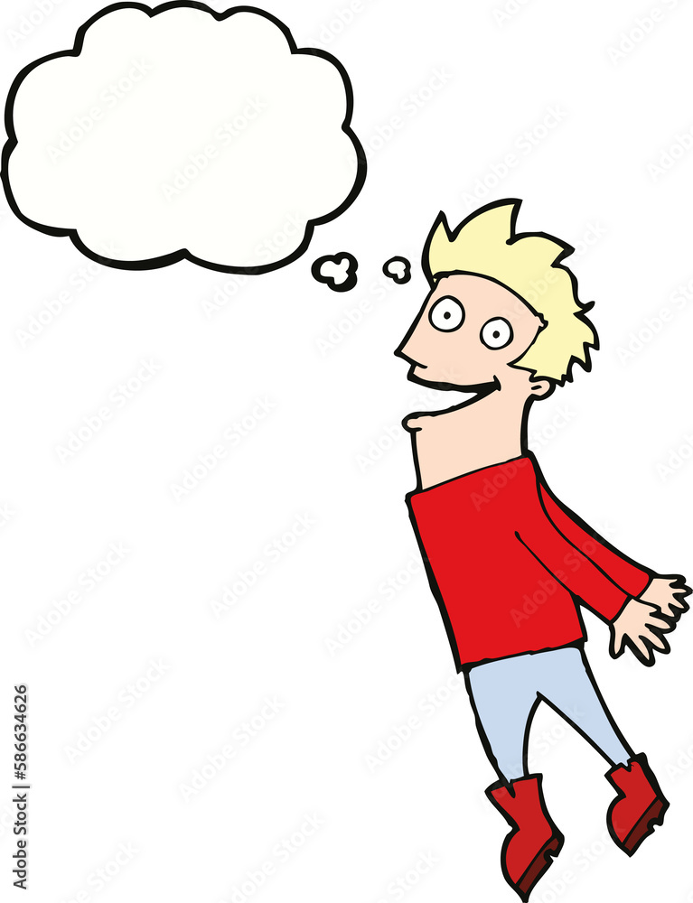 cartoon drenched man flying with thought bubble cartoon drenched man flying with thought bubble
