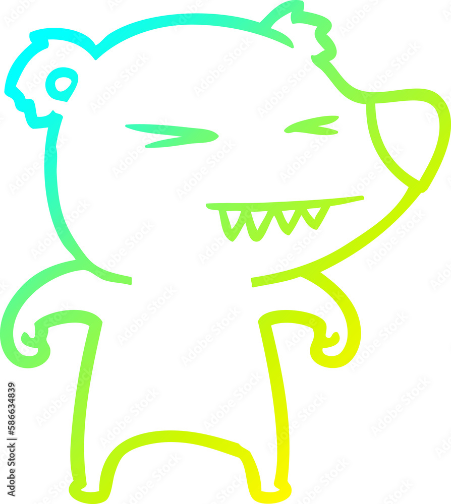 cold gradient line drawing angry bear cartoon cold gradient line drawing angry bear cartoon