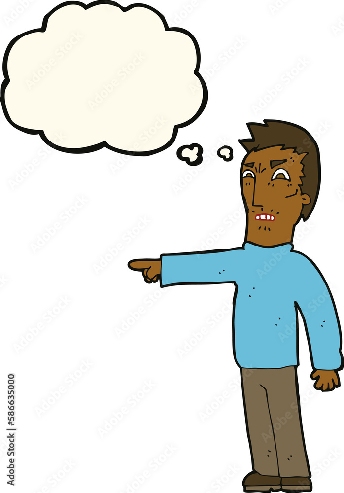 cartoon angry man pointing with thought bubble cartoon angry man pointing with thought bubble