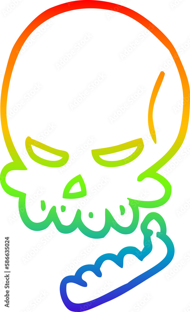 rainbow gradient line drawing cartoon halloween skull rainbow gradient line drawing cartoon halloween skull