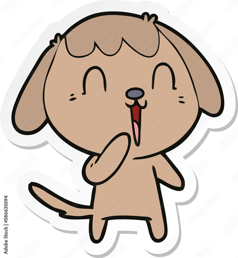 sticker of a cute cartoon dog sticker of a cute cartoon dog