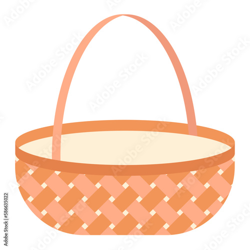 Simple flat empty easter wooden wicker brown basket
