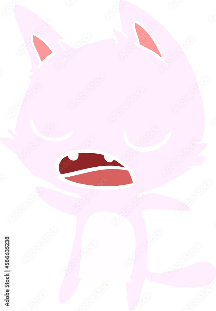 talking cat flat color style cartoon talking cat flat color style cartoon