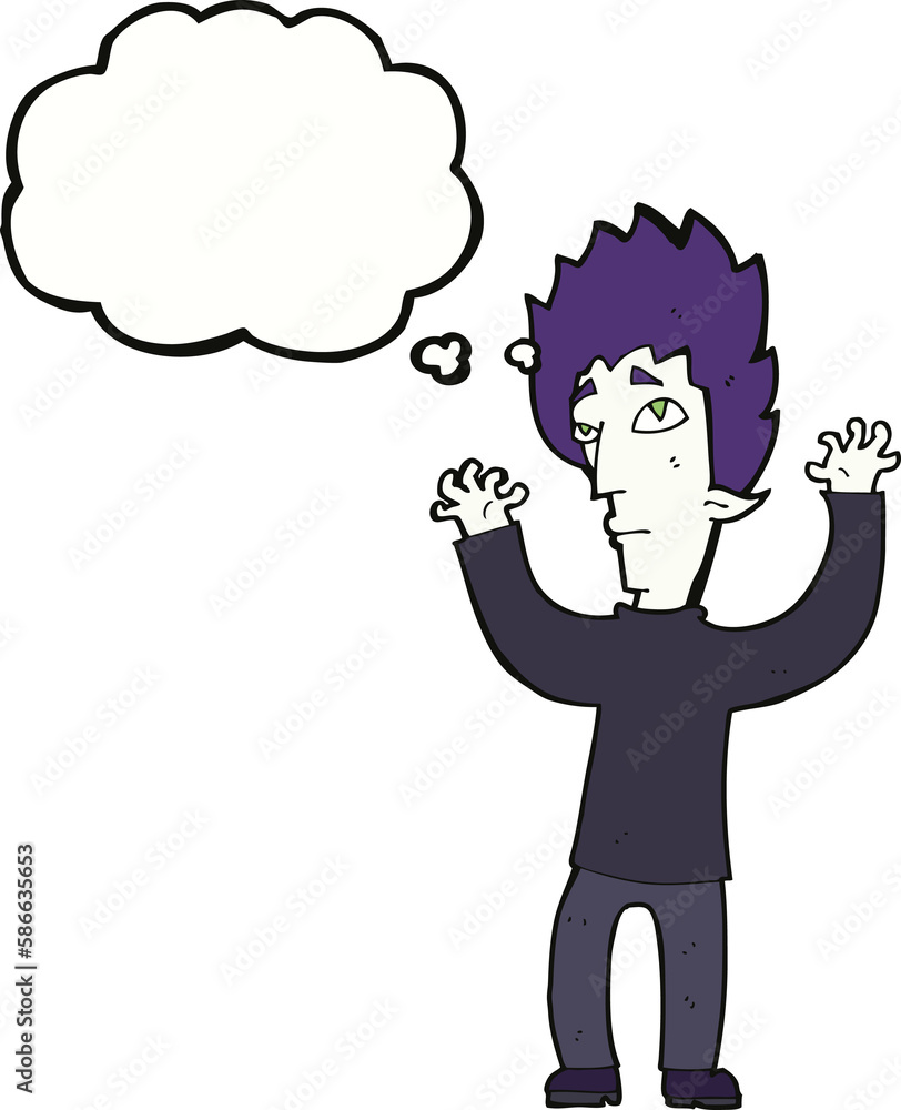 cartoon vampire giving up with thought bubble cartoon vampire giving up with thought bubble