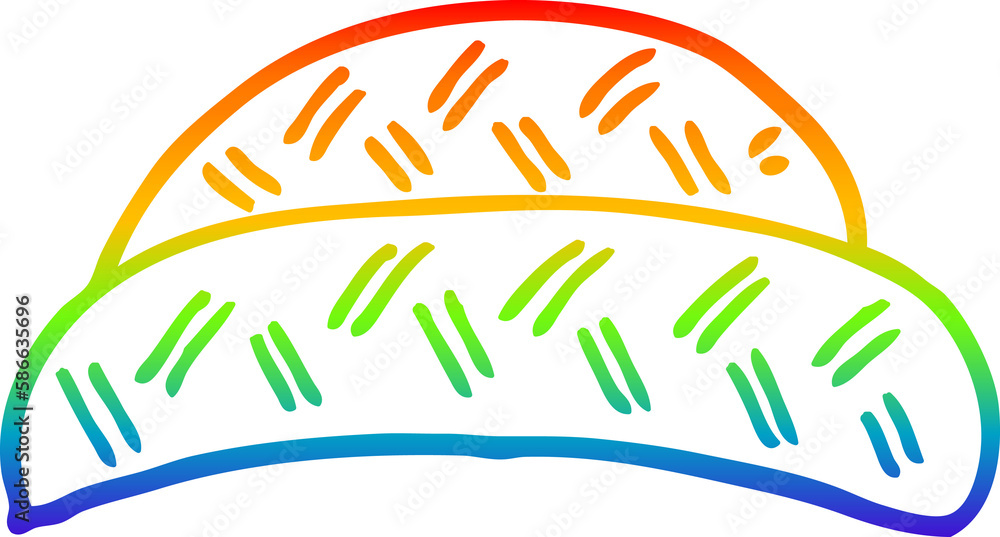 Fototapeta premium rainbow gradient line drawing cartoon hat