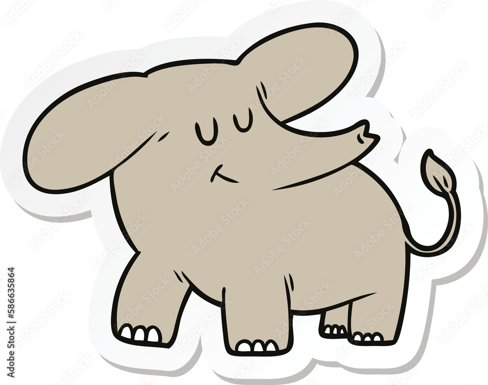 sticker of a cartoon elephant sticker of a cartoon elephant
