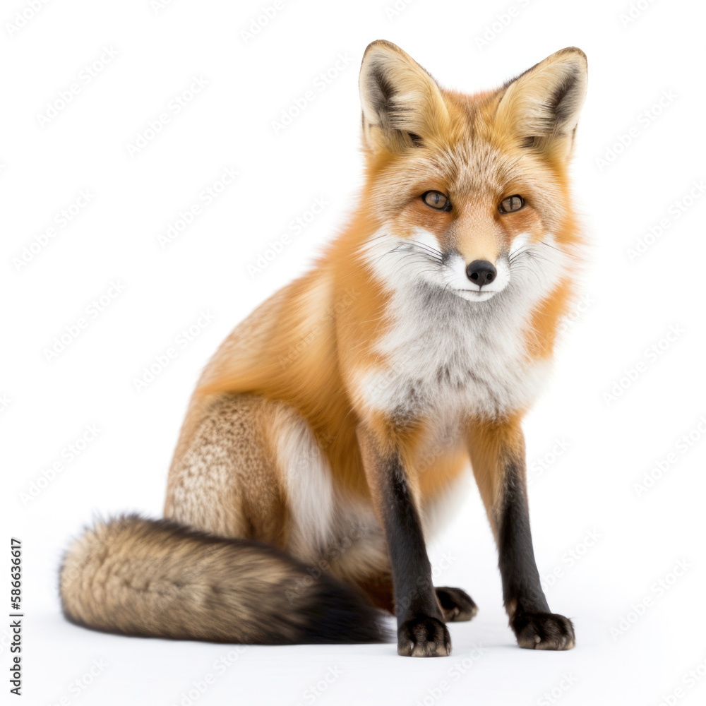 Un renard sur un fond blanc Un renard sur un fond blanc
