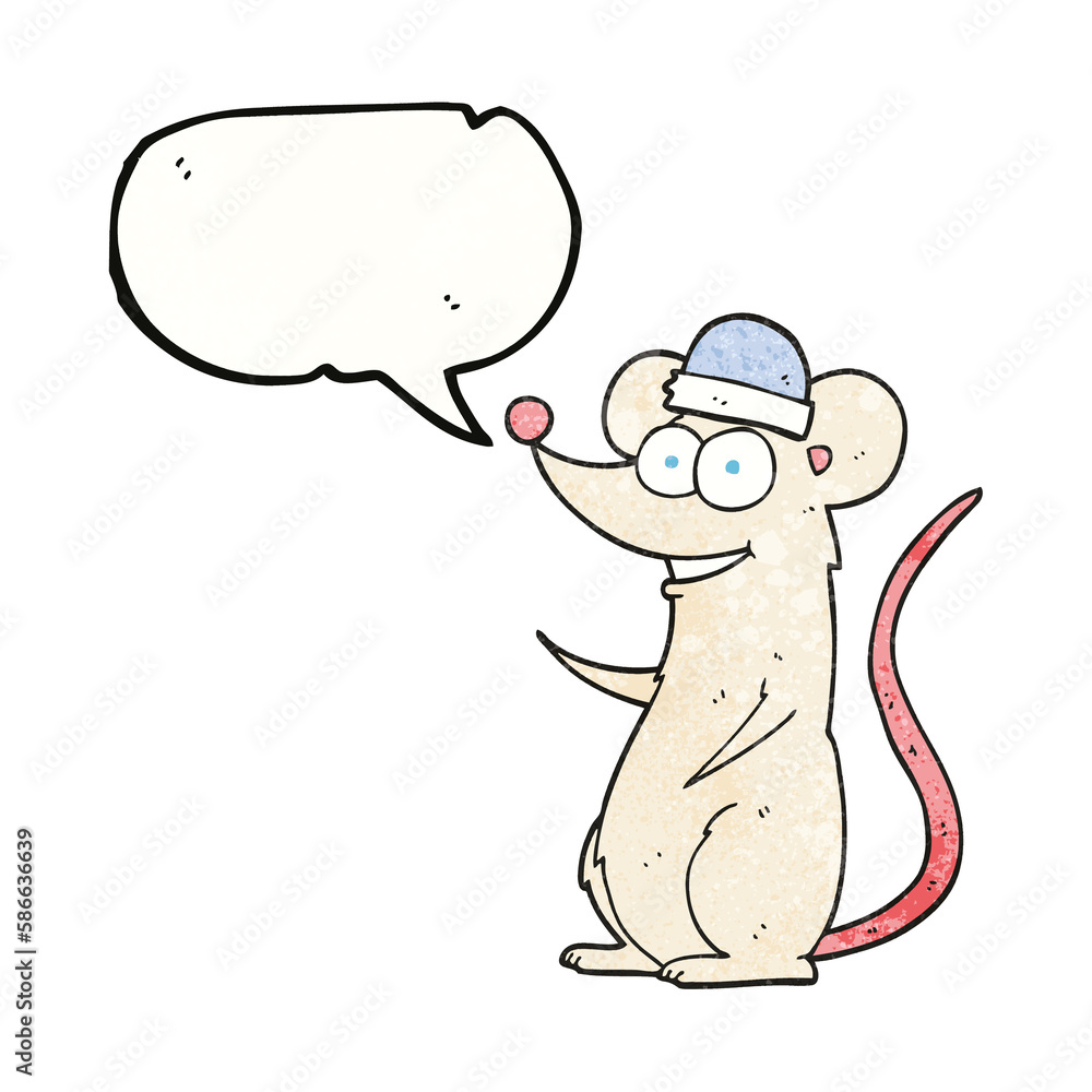speech bubble textured cartoon happy mouse speech bubble textured cartoon happy mouse