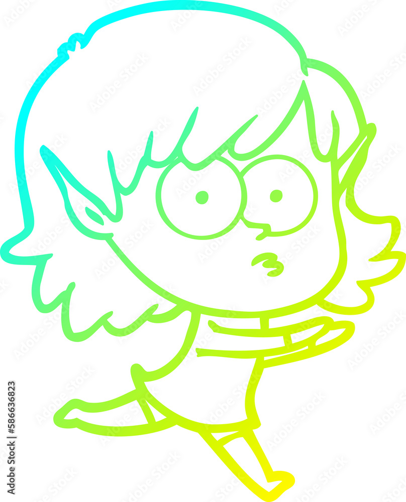 cold gradient line drawing cartoon elf girl staring cold gradient line drawing cartoon elf girl staring
