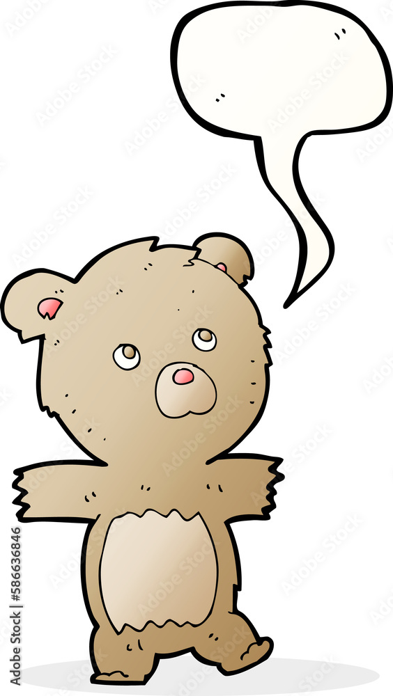 cartoon cute teddy bear with speech bubble cartoon cute teddy bear with speech bubble