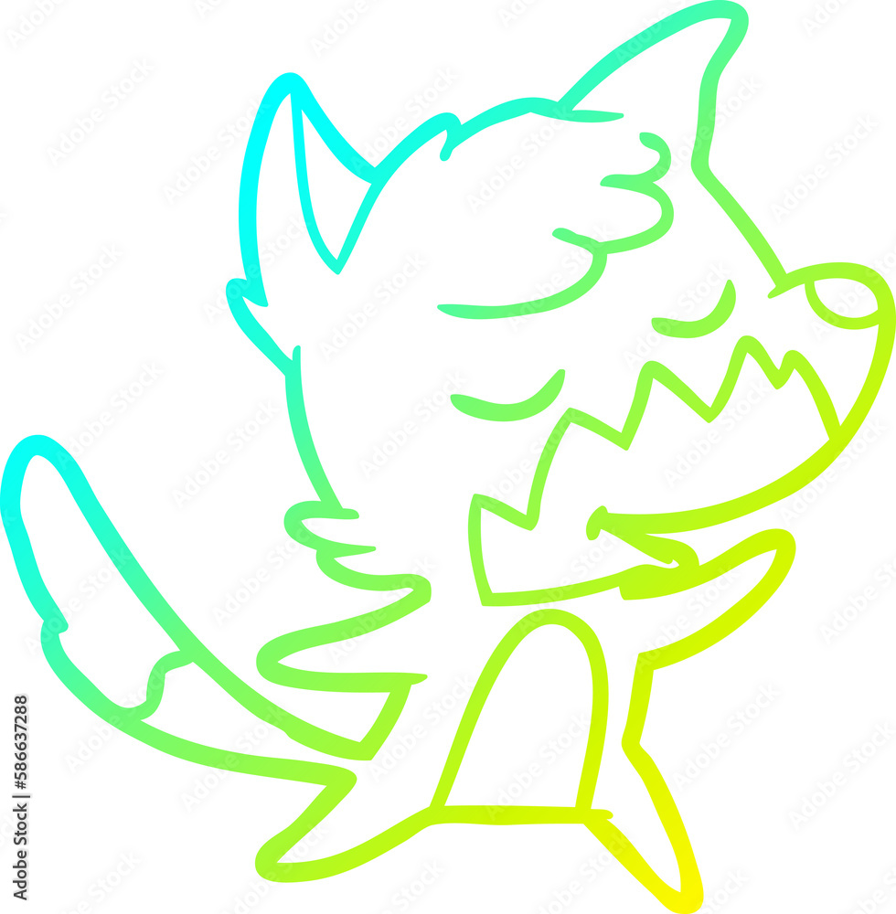 cold gradient line drawing friendly cartoon fox cold gradient line drawing friendly cartoon fox