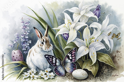 Easter Still Life with Easter Eggs
