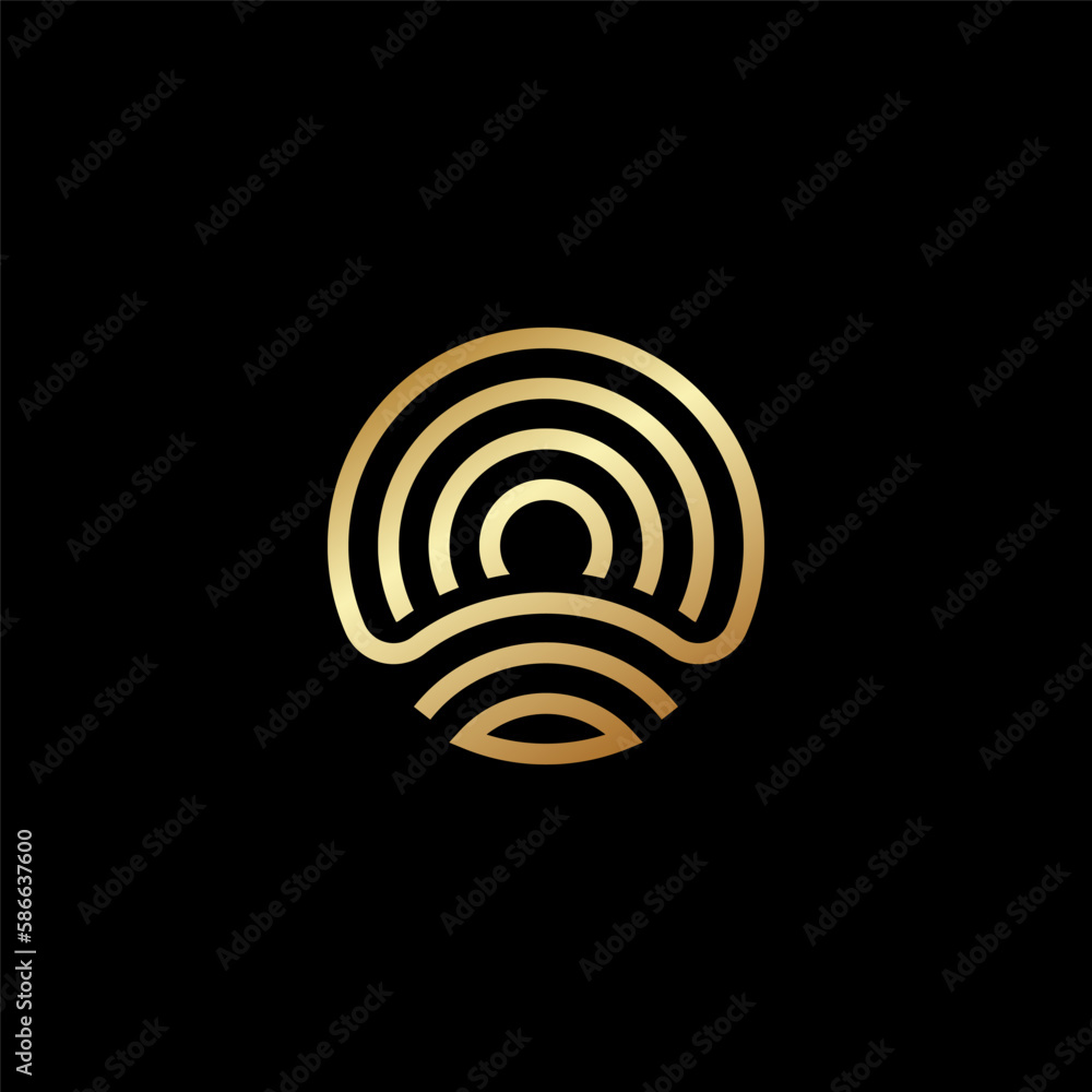 Abstract letter O circle fingerprint line art monogram logo design vector illustration template Abstract letter O circle fingerprint line art monogram logo design vector illustration template
