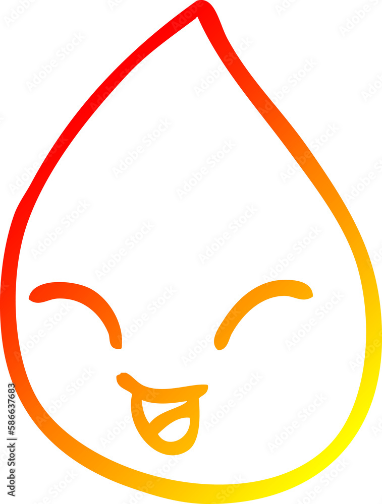 warm gradient line drawing cartoon rain drop warm gradient line drawing cartoon rain drop