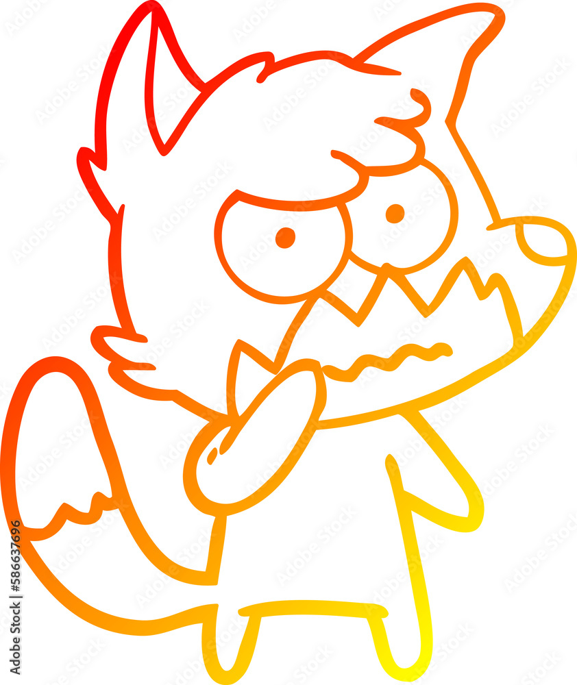 warm gradient line drawing cartoon annoyed fox warm gradient line drawing cartoon annoyed fox