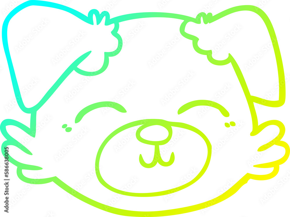 cold gradient line drawing cartoon dog face cold gradient line drawing cartoon dog face