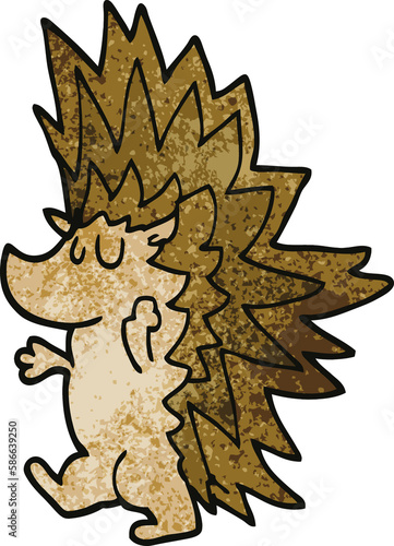cartoon doodle spiky hedgehog © lineartestpilot