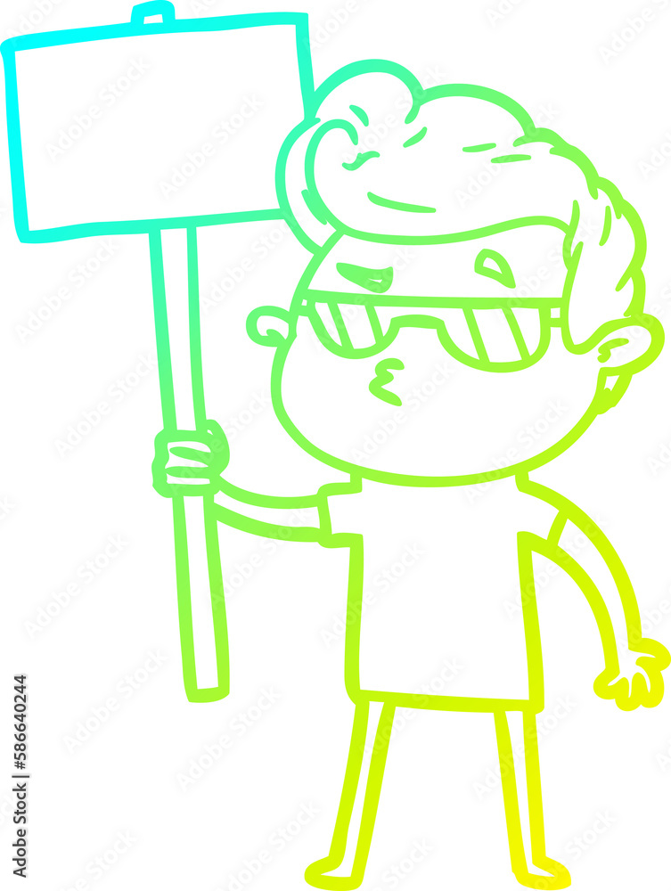 cold gradient line drawing cartoon cool guy cold gradient line drawing cartoon cool guy