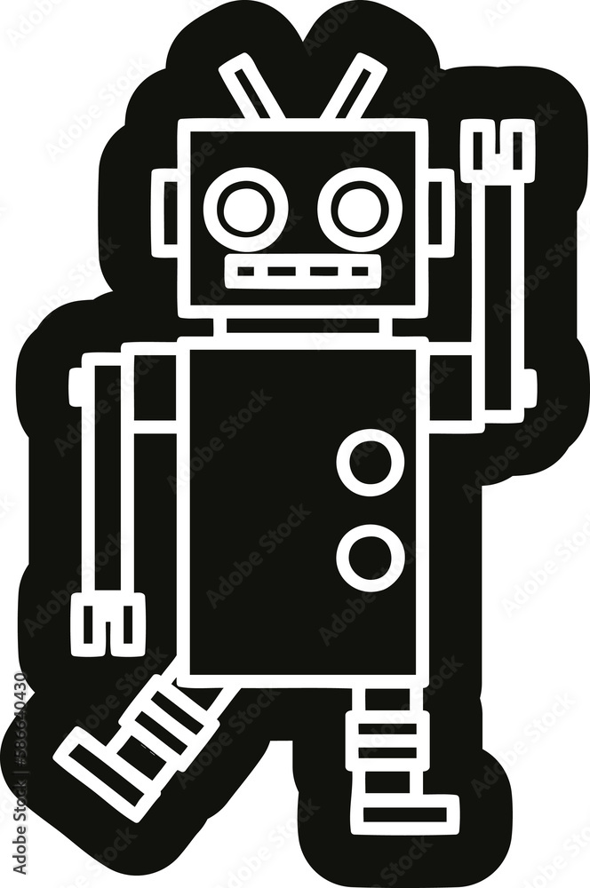 Fototapeta premium dancing robot icon