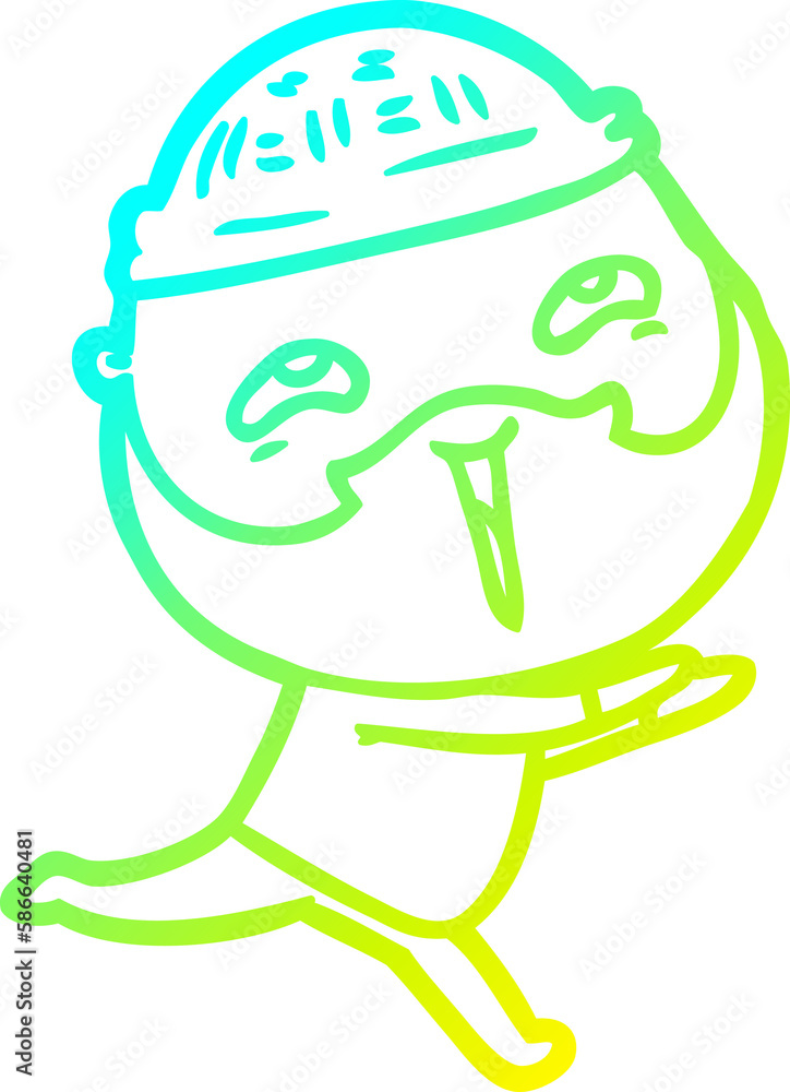 cold gradient line drawing cartoon happy bearded man cold gradient line drawing cartoon happy bearded man