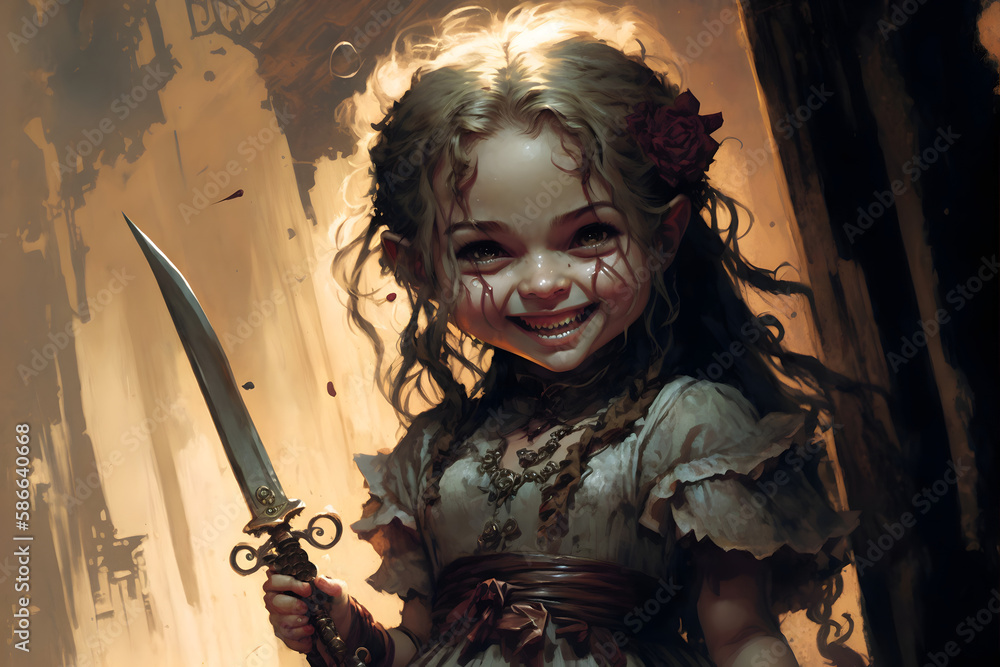 Scary sales doll girl