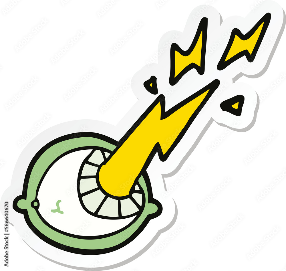 sticker of a cartoon spooky magic eyeball