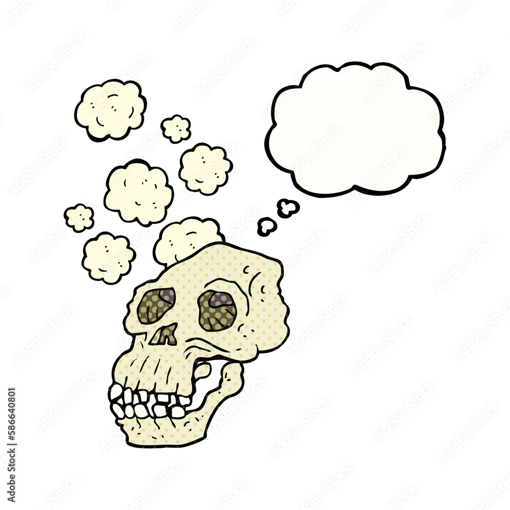 thought bubble cartoon ancient skull thought bubble cartoon ancient skull