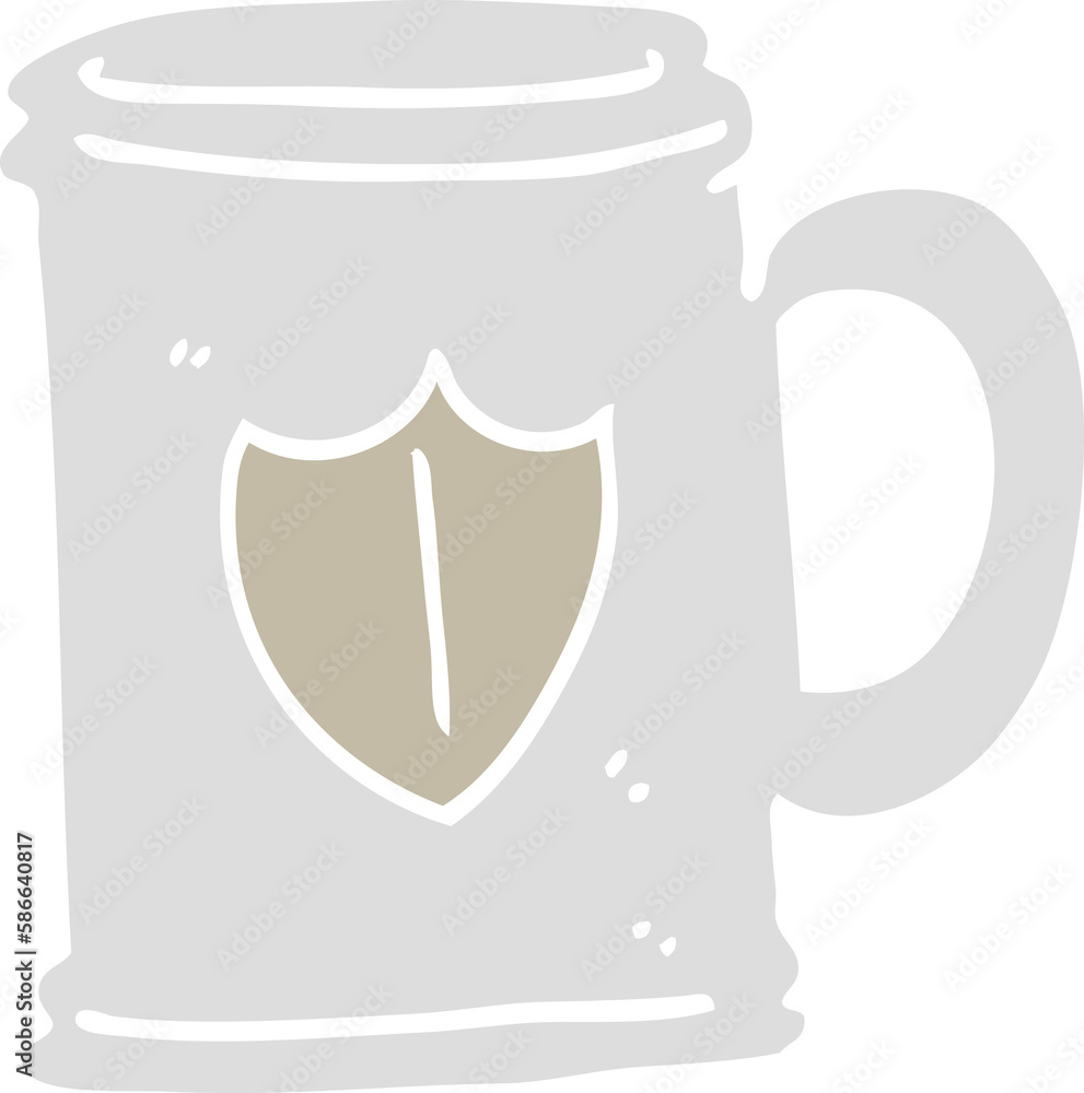 flat color illustration cartoon tankard flat color illustration cartoon tankard