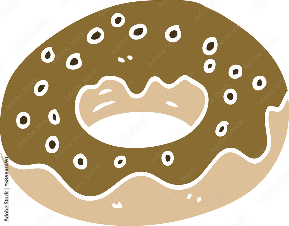 cartoon doodle chocolate coated donut cartoon doodle chocolate coated donut