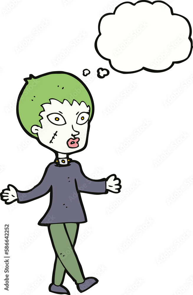 cartoon halloween zombie woman with thought bubble cartoon halloween zombie woman with thought bubble