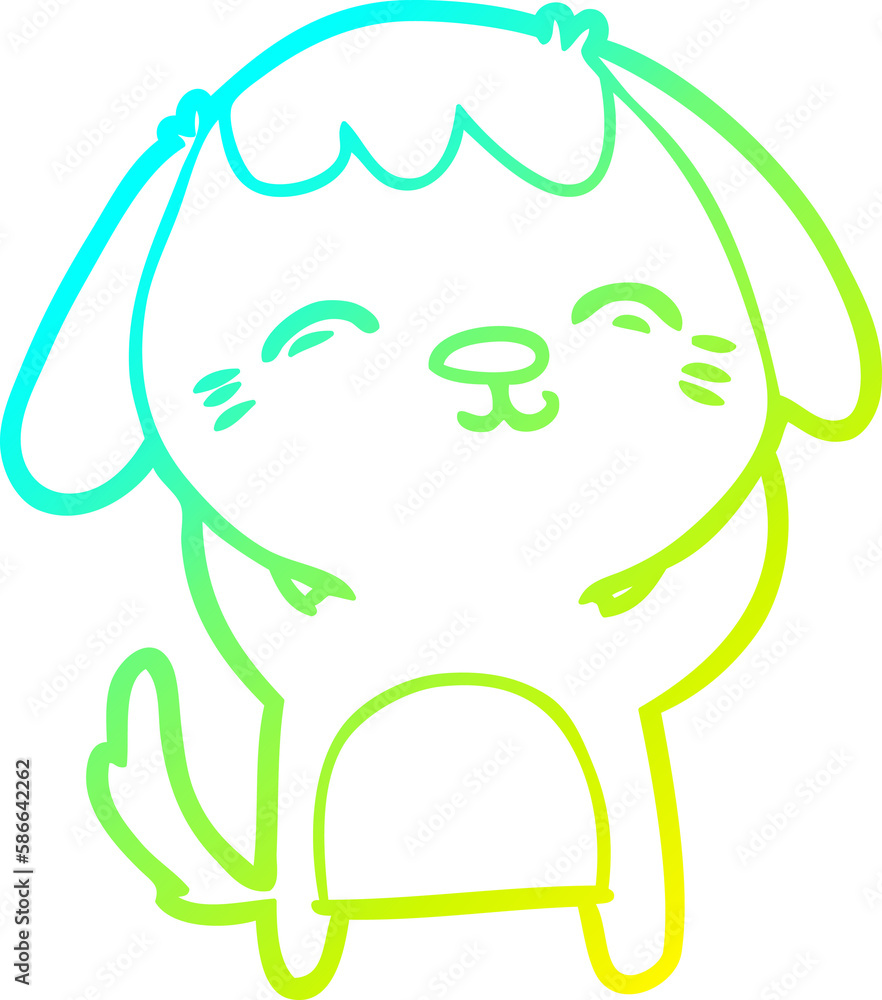 cold gradient line drawing happy cartoon dog cold gradient line drawing happy cartoon dog