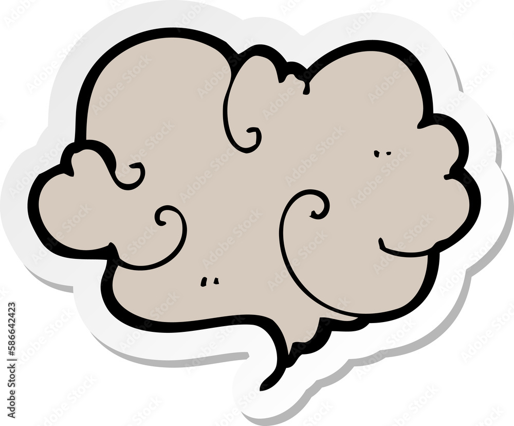 sticker of a cartoon cloud of smoke sticker of a cartoon cloud of smoke