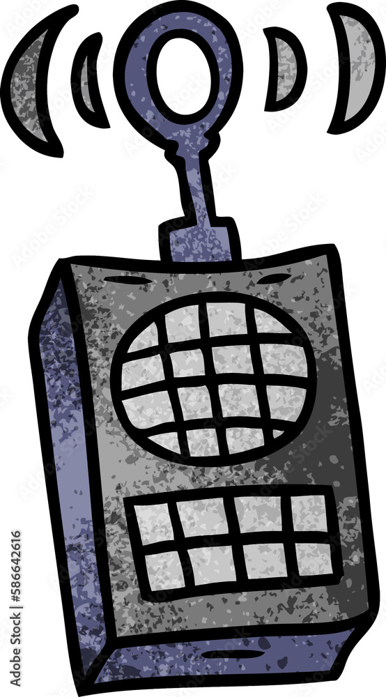 textured cartoon doodle of a walkie talkie