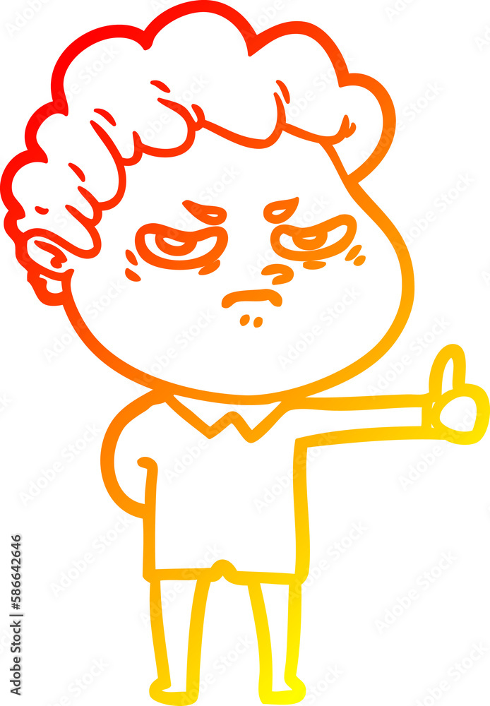 warm gradient line drawing cartoon angry man warm gradient line drawing cartoon angry man