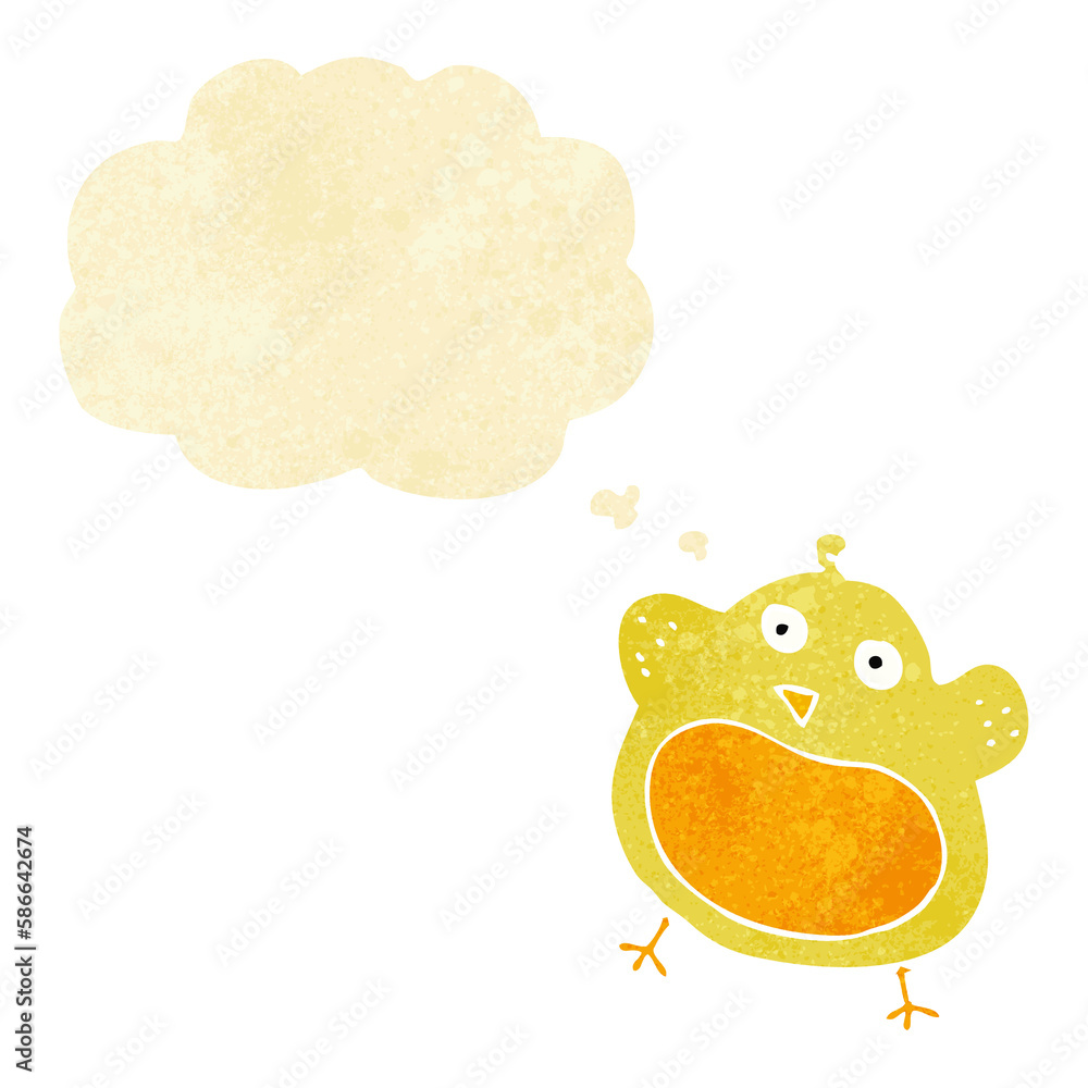 cartoon fat bird with thought bubble cartoon fat bird with thought bubble