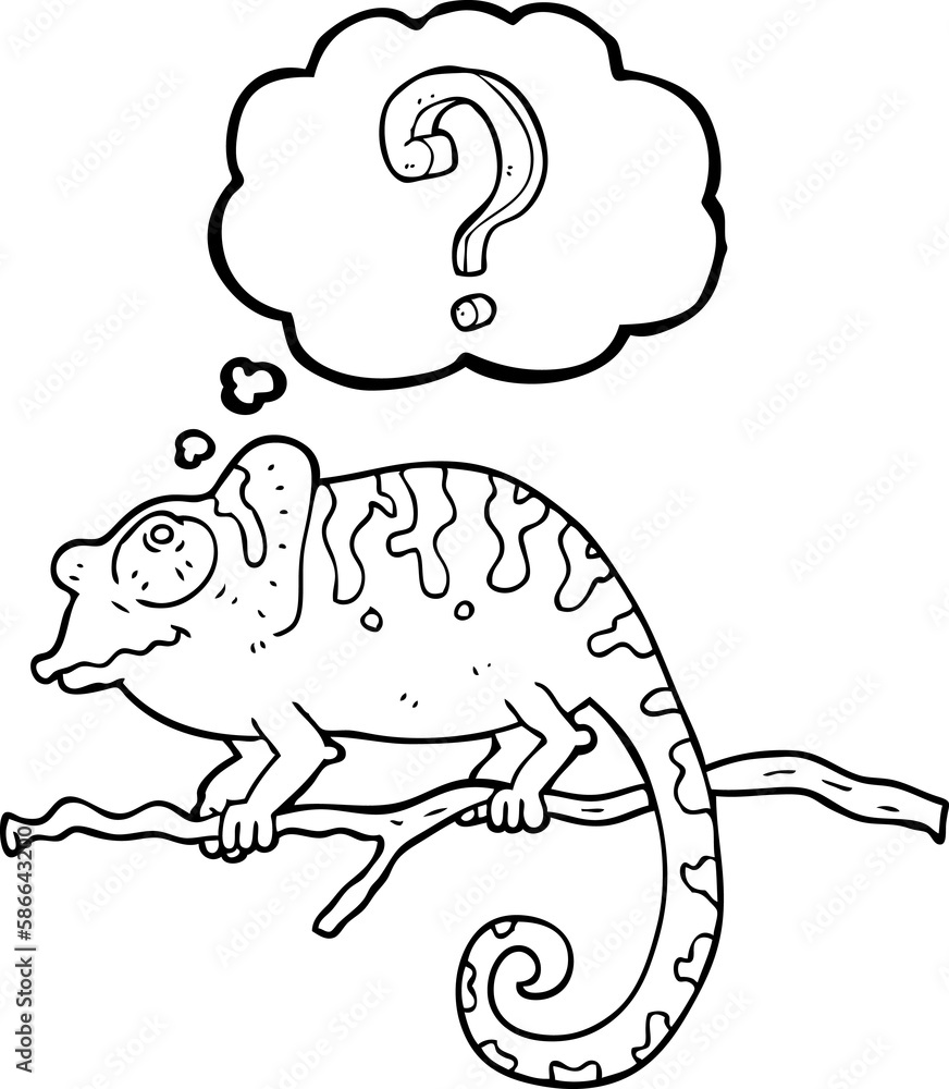 thought bubble cartoon curious chameleon thought bubble cartoon curious chameleon