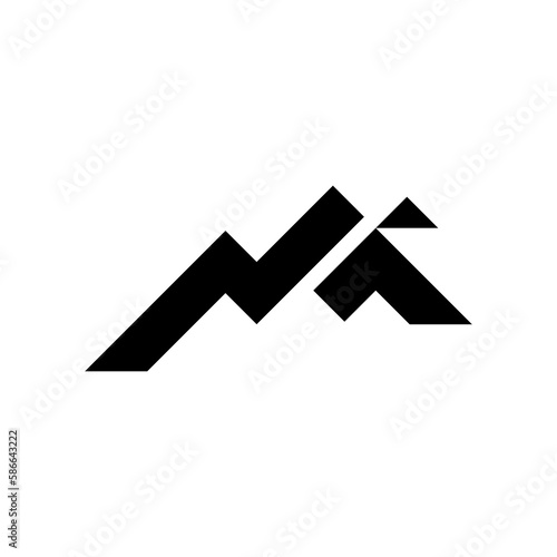 ABSTRACT MOUNTAIN LETTER NT MODERN MINIMALIST LOGO DESIGN